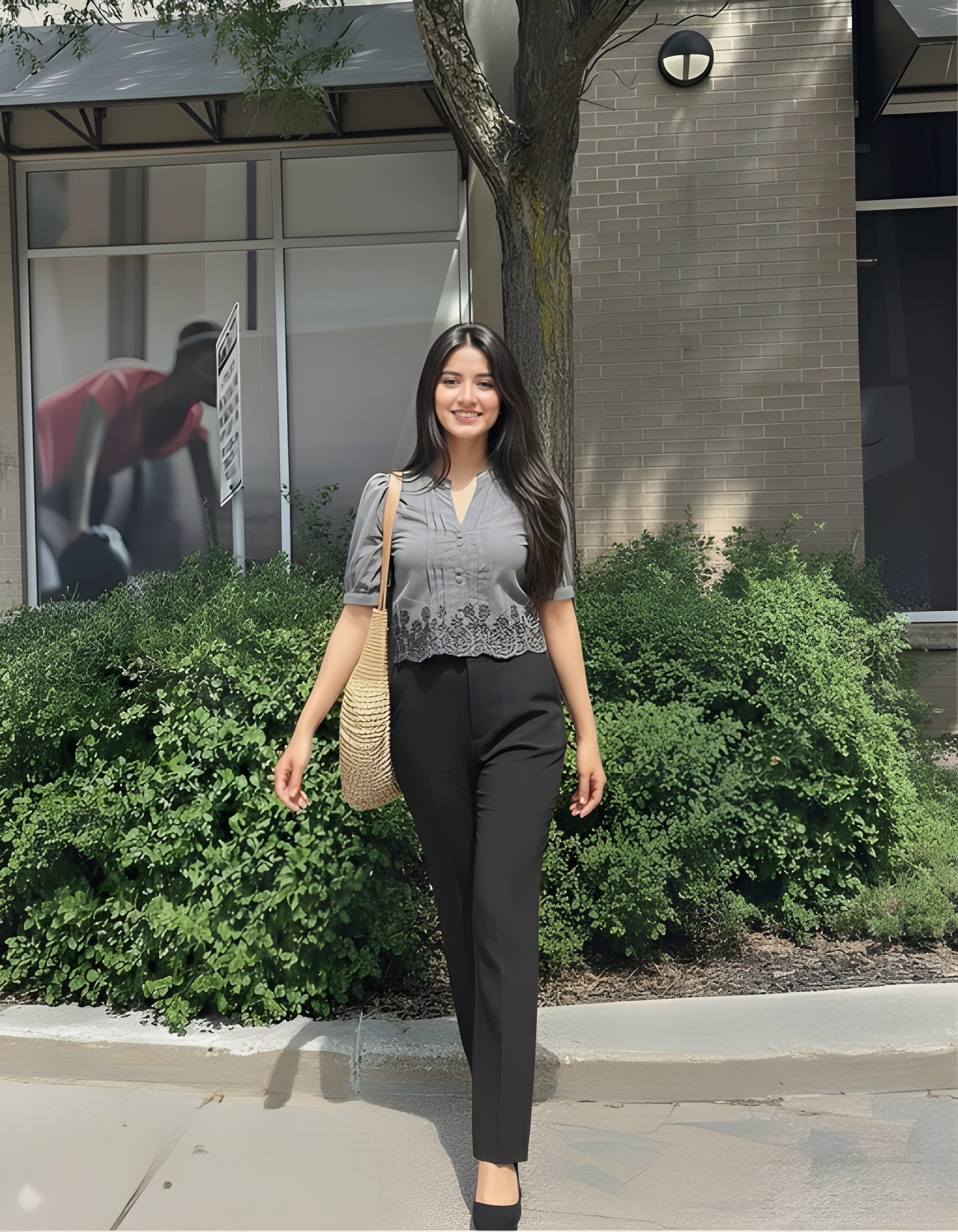 The 'Refined Bloom' Embroidered Pintuck Blouse