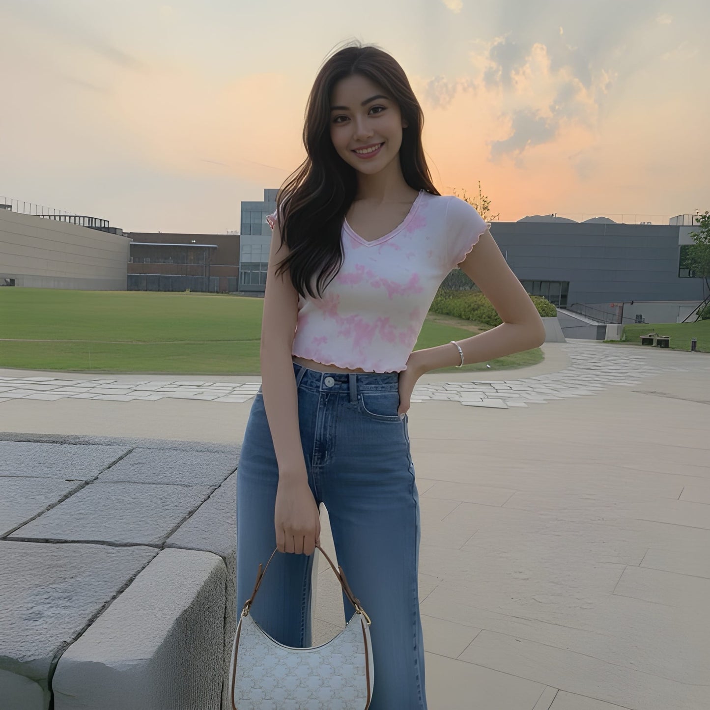 The 'Cotton Candy' Tie-Dye Ribbed Crop Top