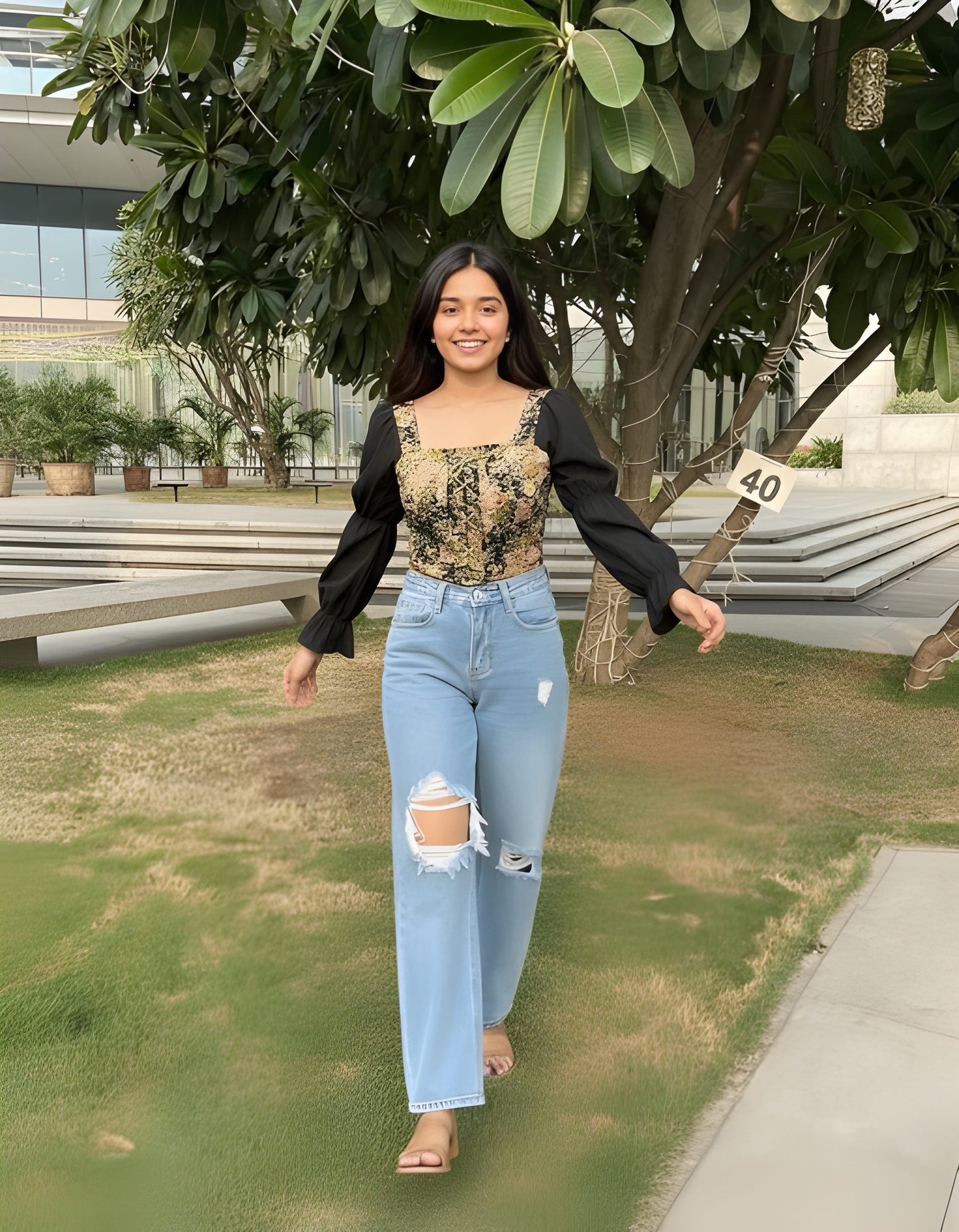 Floral Tapestry Corset Top