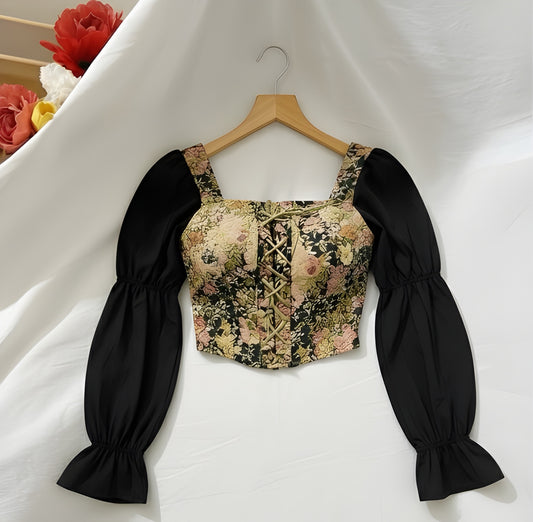 Floral Tapestry Corset Top