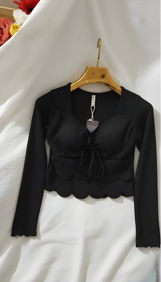 The 'Night Out' Scalloped Crop Top