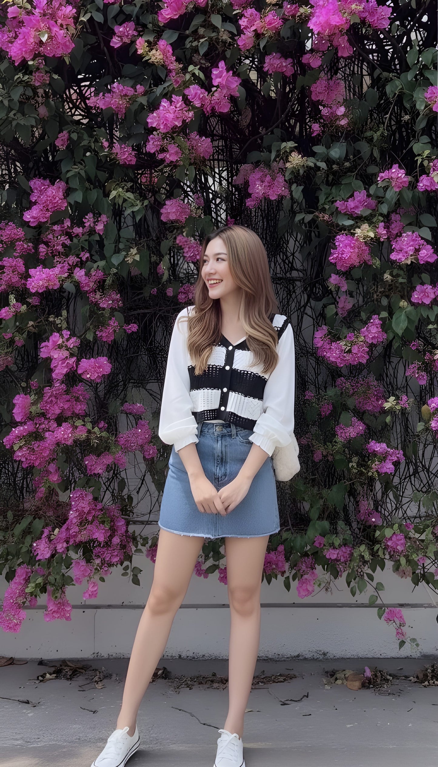 The 'Monochrome Mesh' Crocheted Cardigan Top