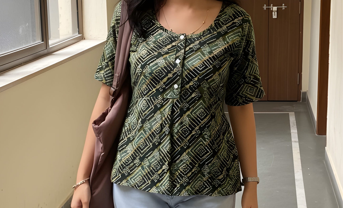 The 'Abstract Geo' Comfort Tunic Short Kurti