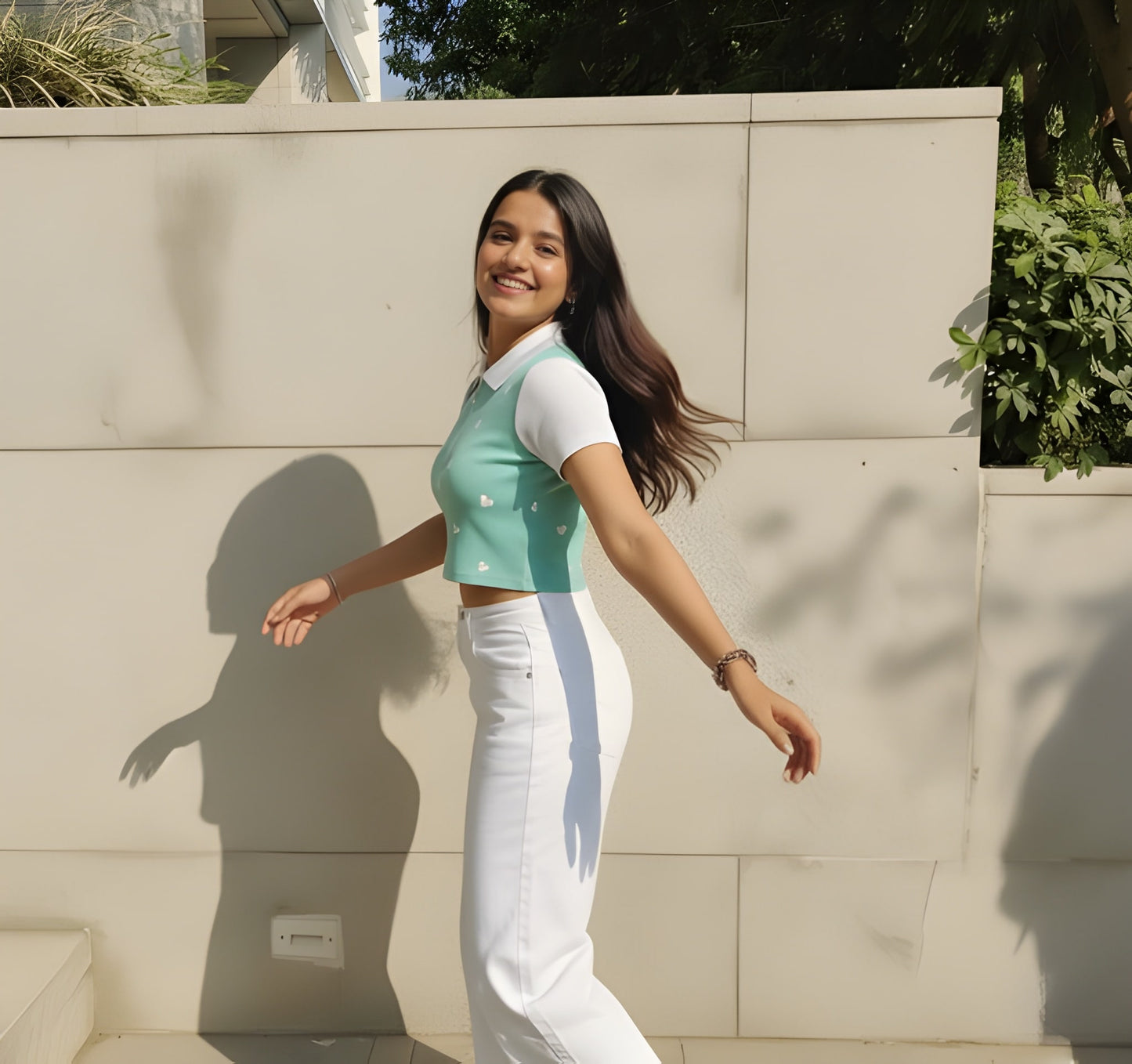 The 'Sweetheart Polo' Ribbed Zipper Top