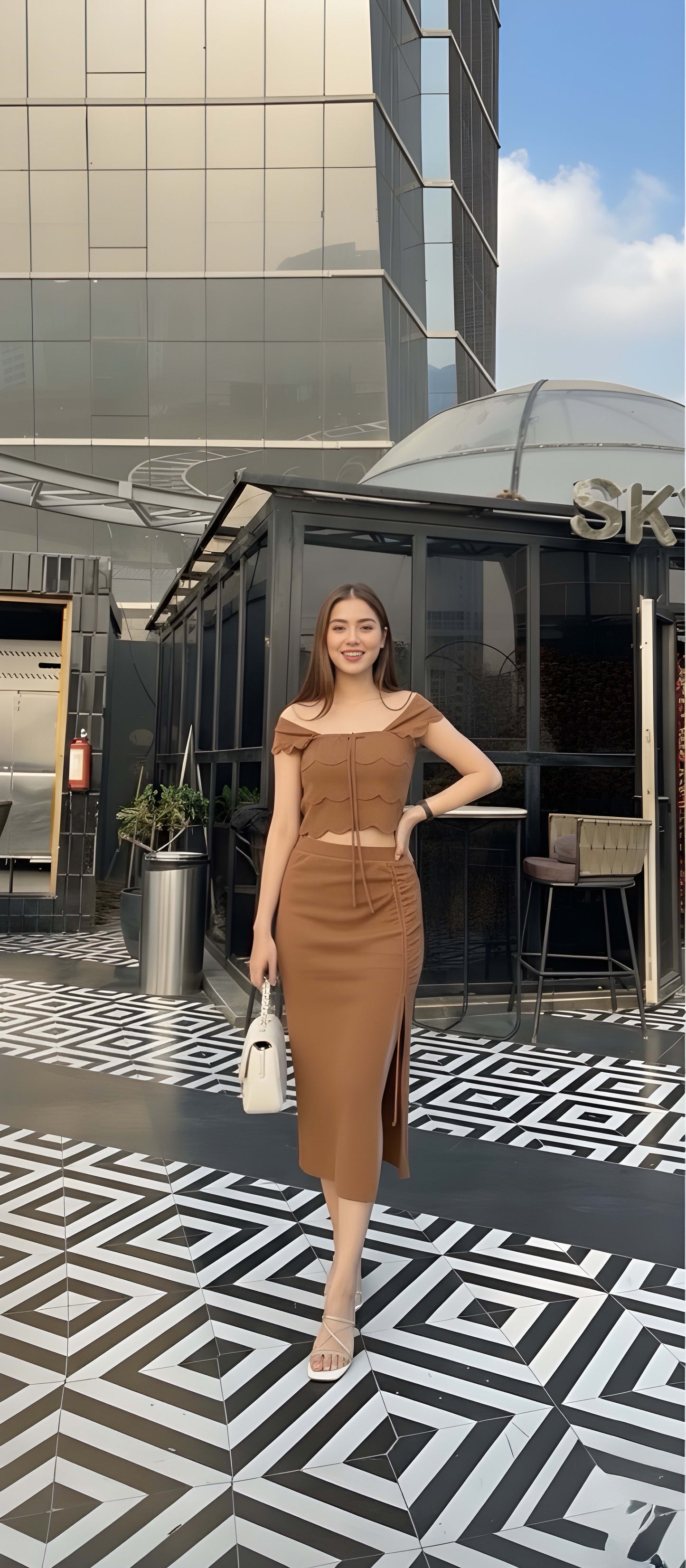 The 'Urban Chic' Off-Shoulder Ruched Set