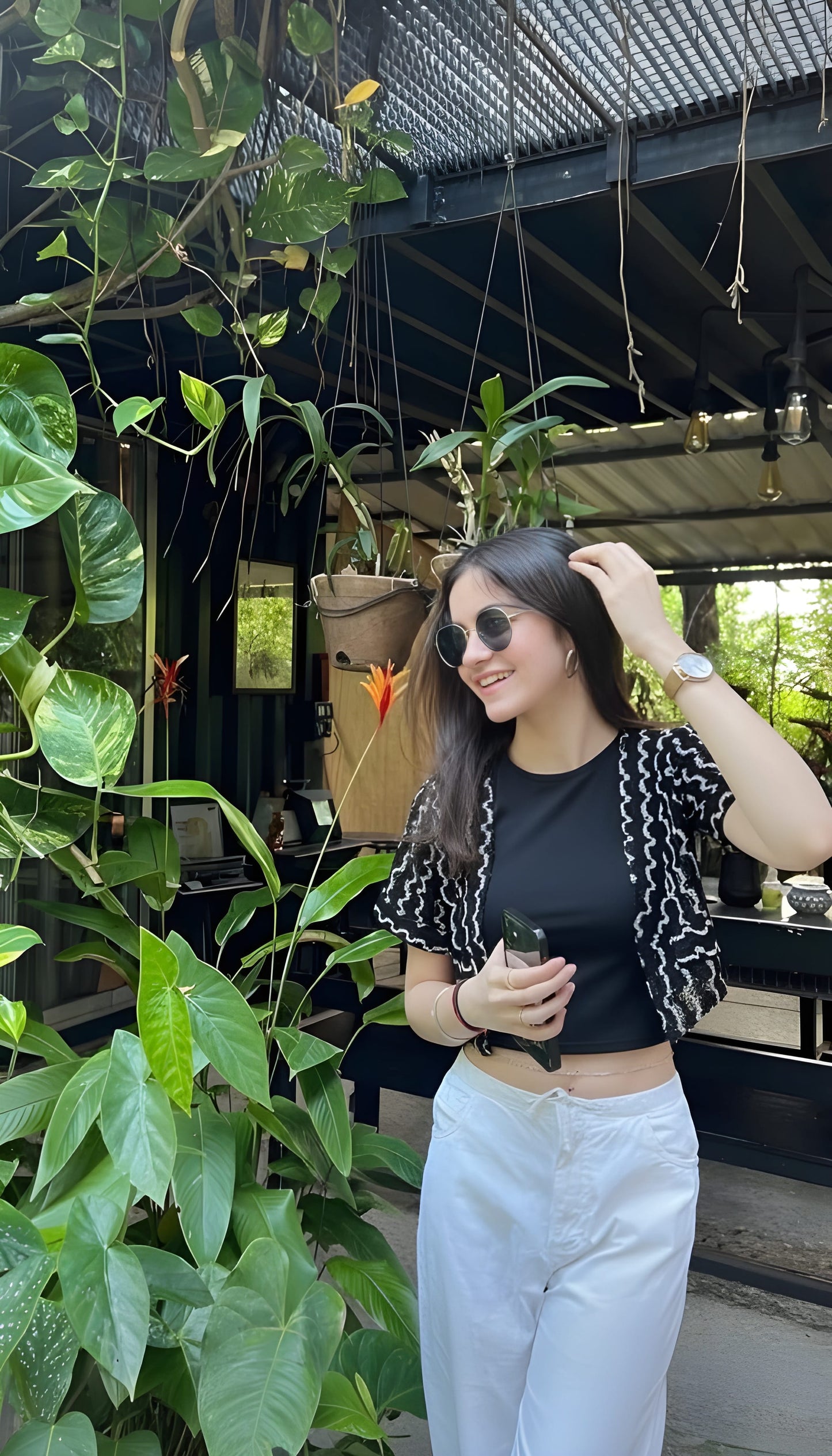 The 'Monochrome Wave' Textured Layering Top