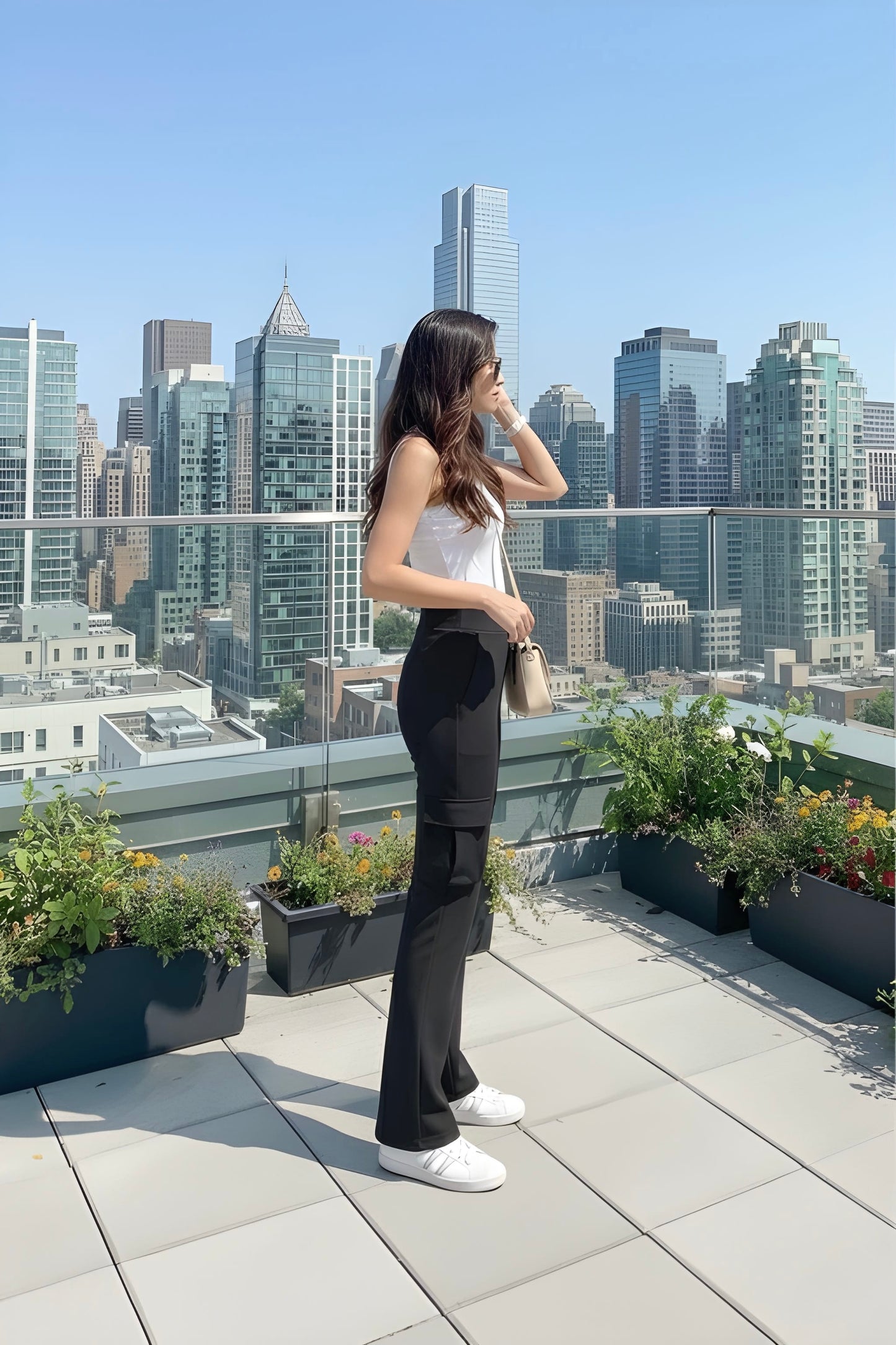 The "City Sleek" Flared Cargo Pant