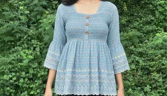 The "Summer Bloom" Babydoll Short Kurti