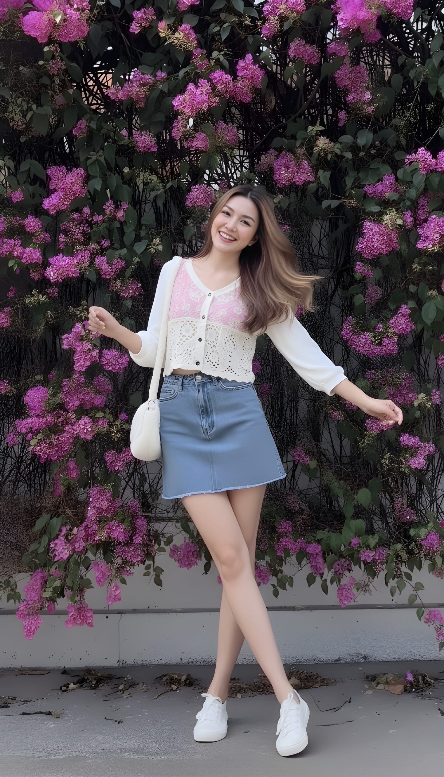 The 'Vintage Rose' Embroidered Crochet Cardigan Top