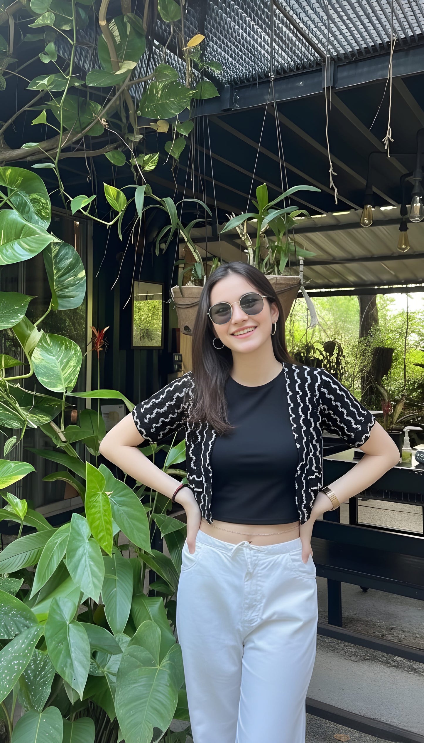 The 'Monochrome Wave' Textured Layering Top