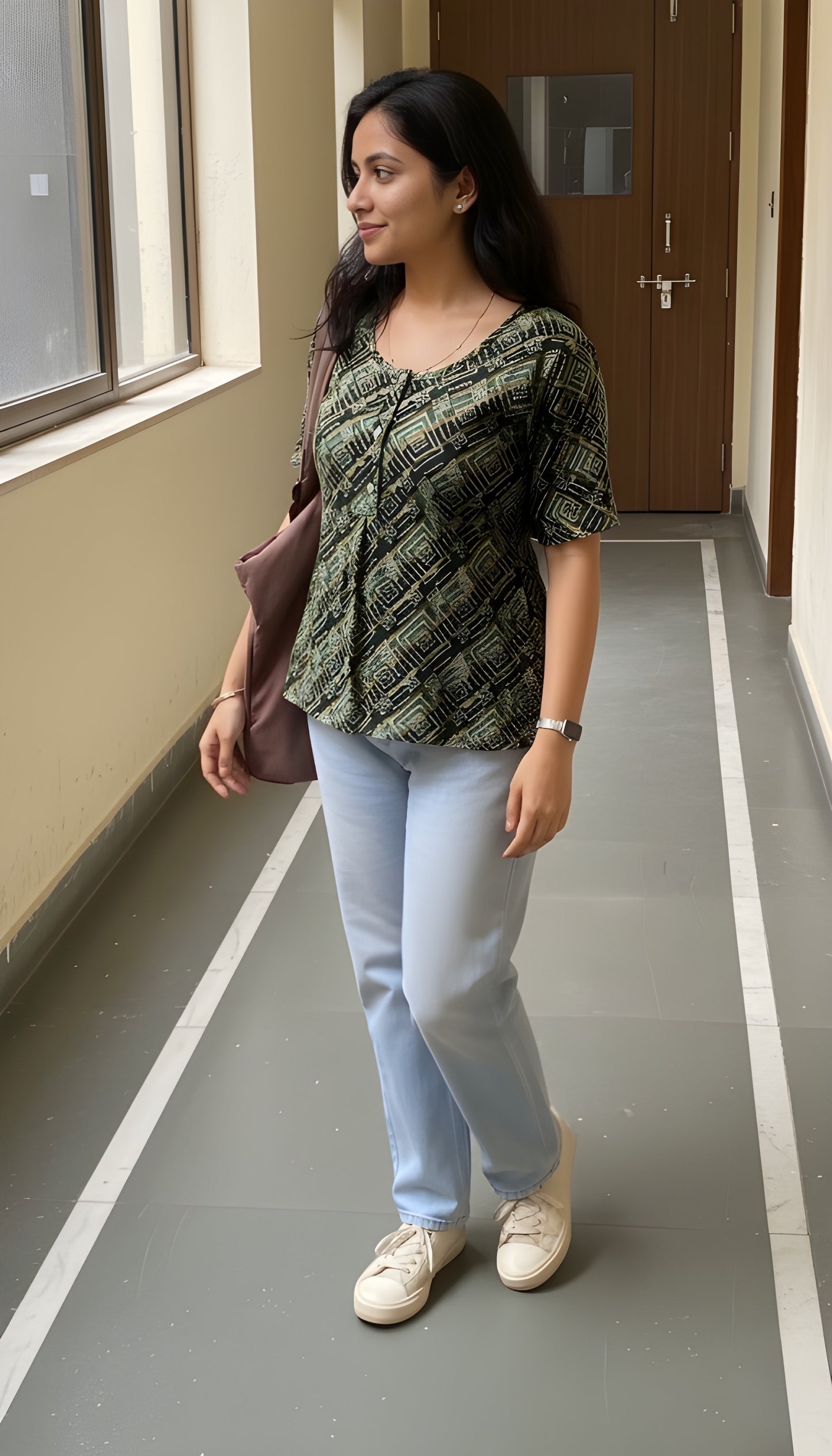 The 'Abstract Geo' Comfort Tunic Short Kurti