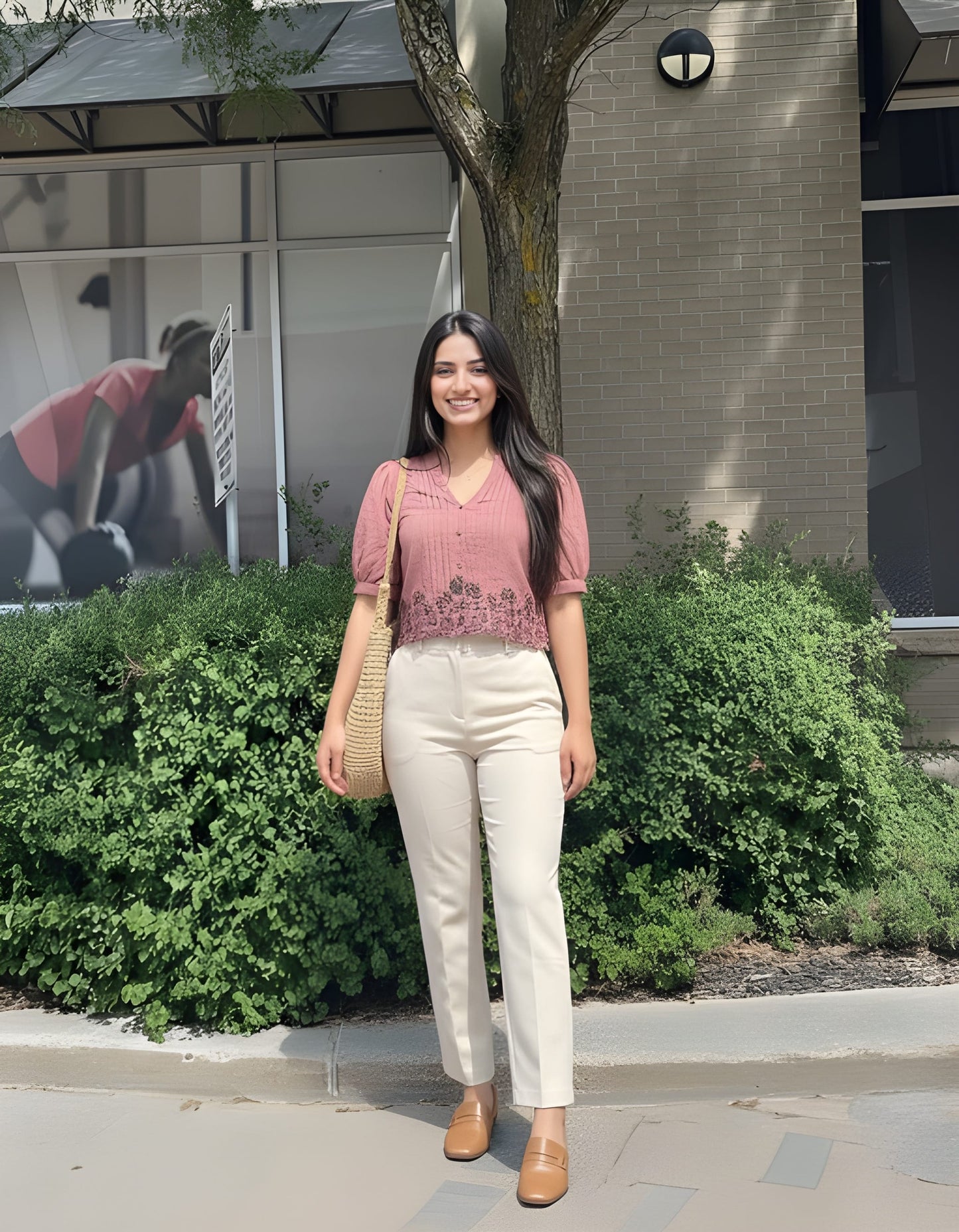 The Charming Mauve Embroidered Blouse