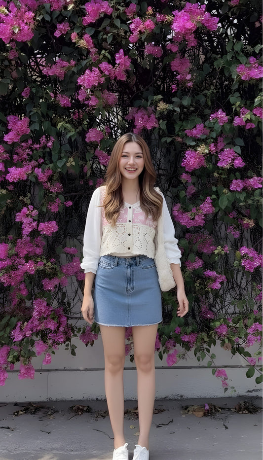 The 'Vintage Rose' Embroidered Crochet Cardigan Top