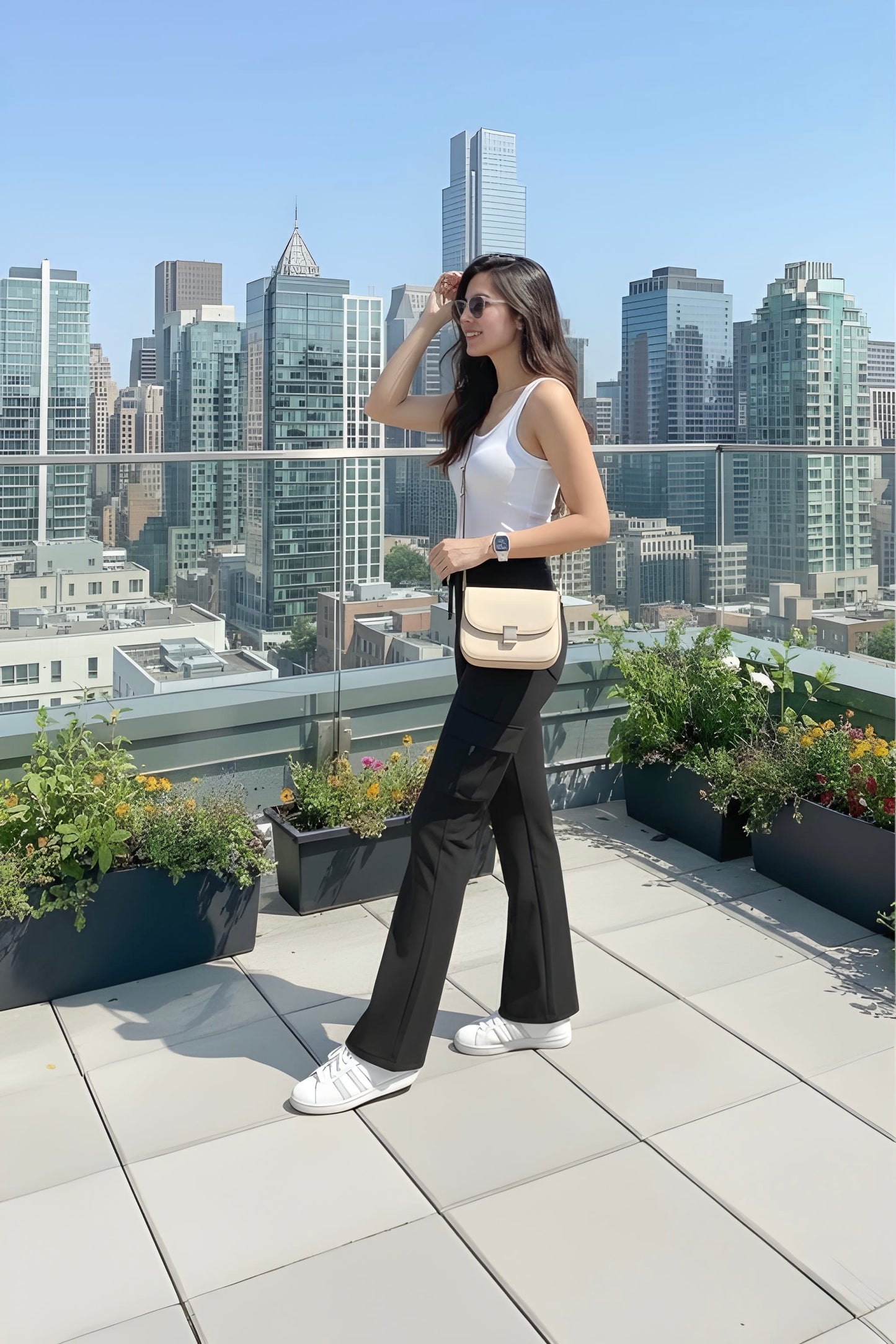 The "City Sleek" Flared Cargo Pant