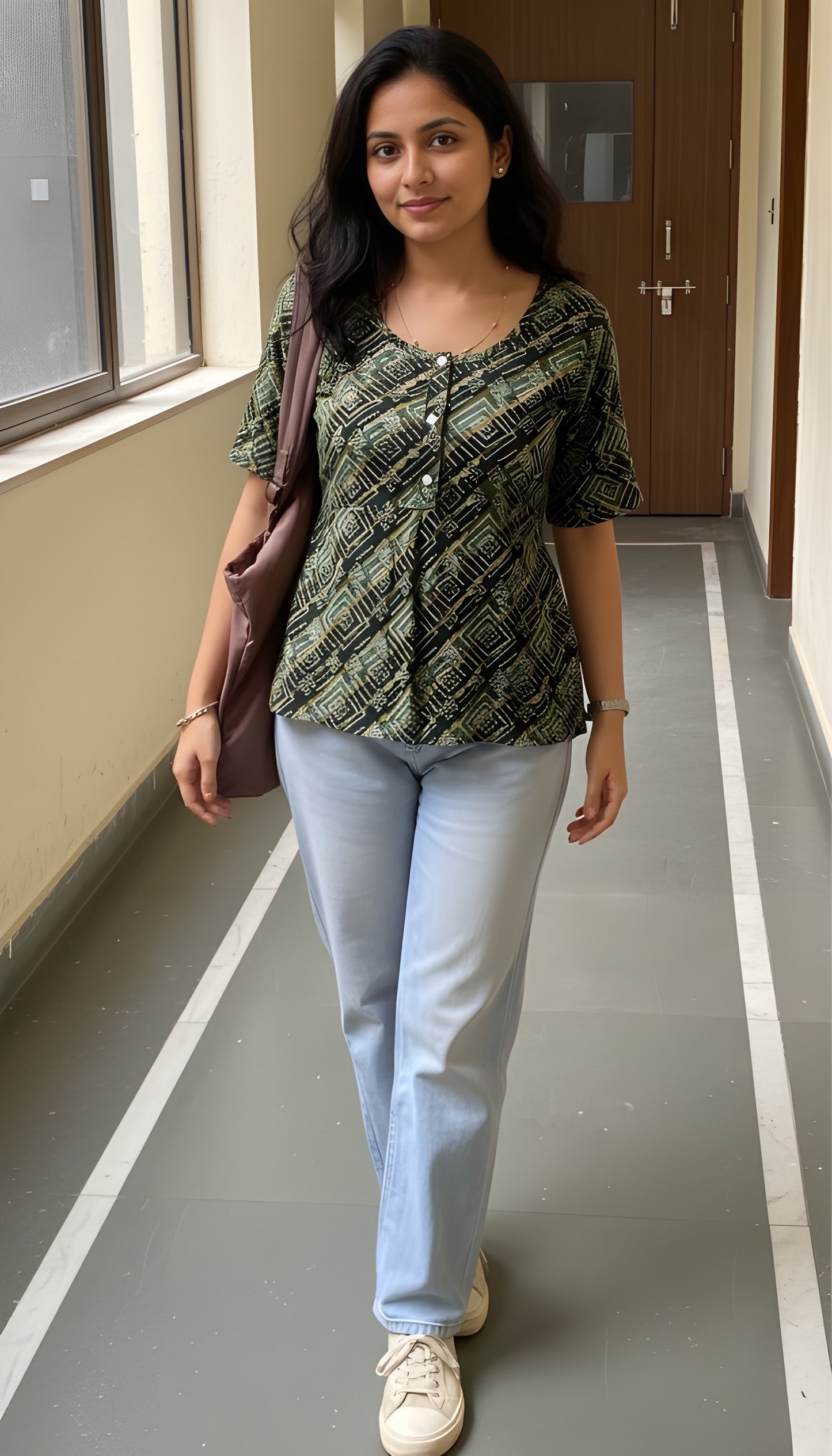 The 'Abstract Geo' Comfort Tunic Short Kurti