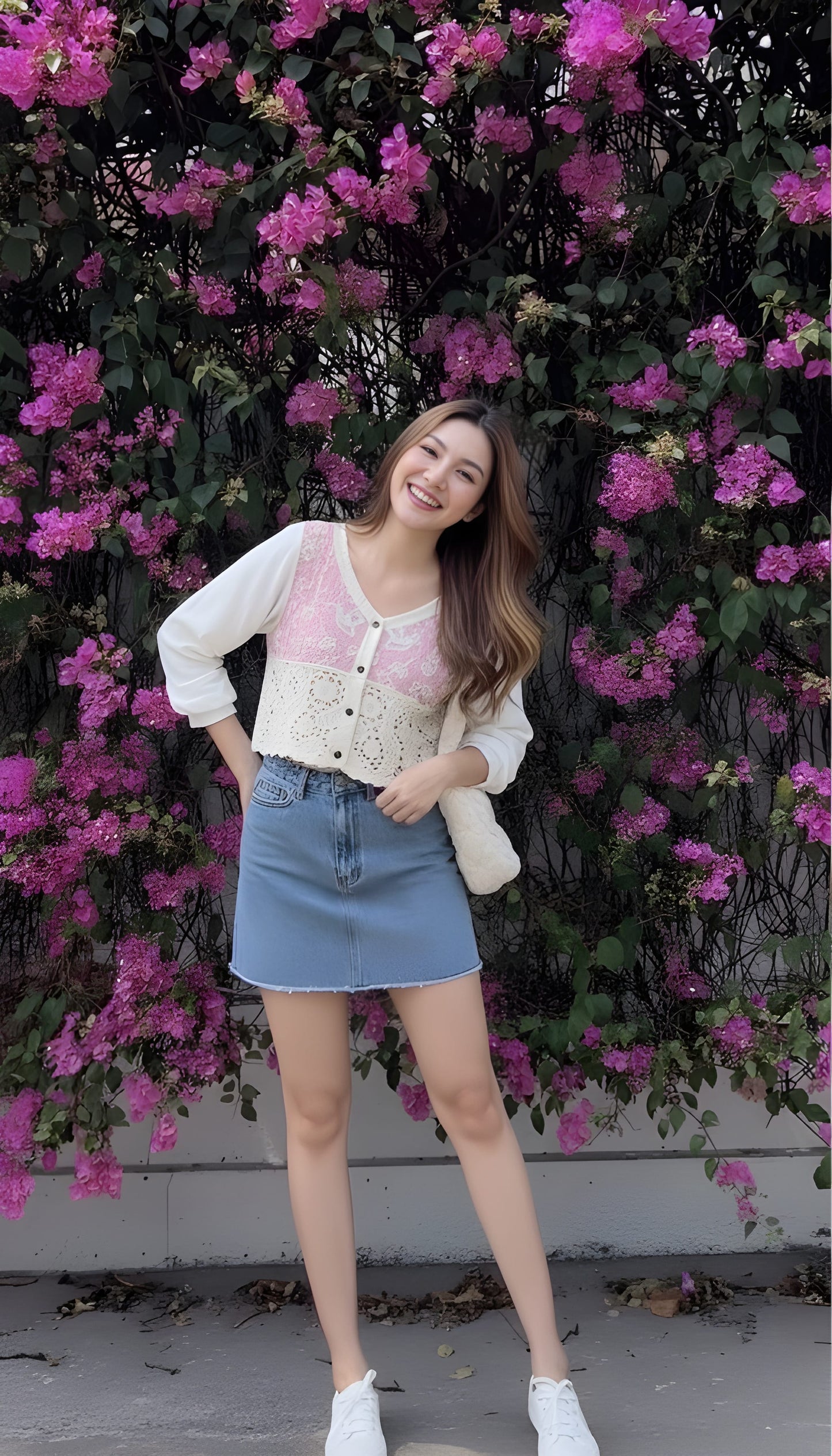 The 'Vintage Rose' Embroidered Crochet Cardigan Top