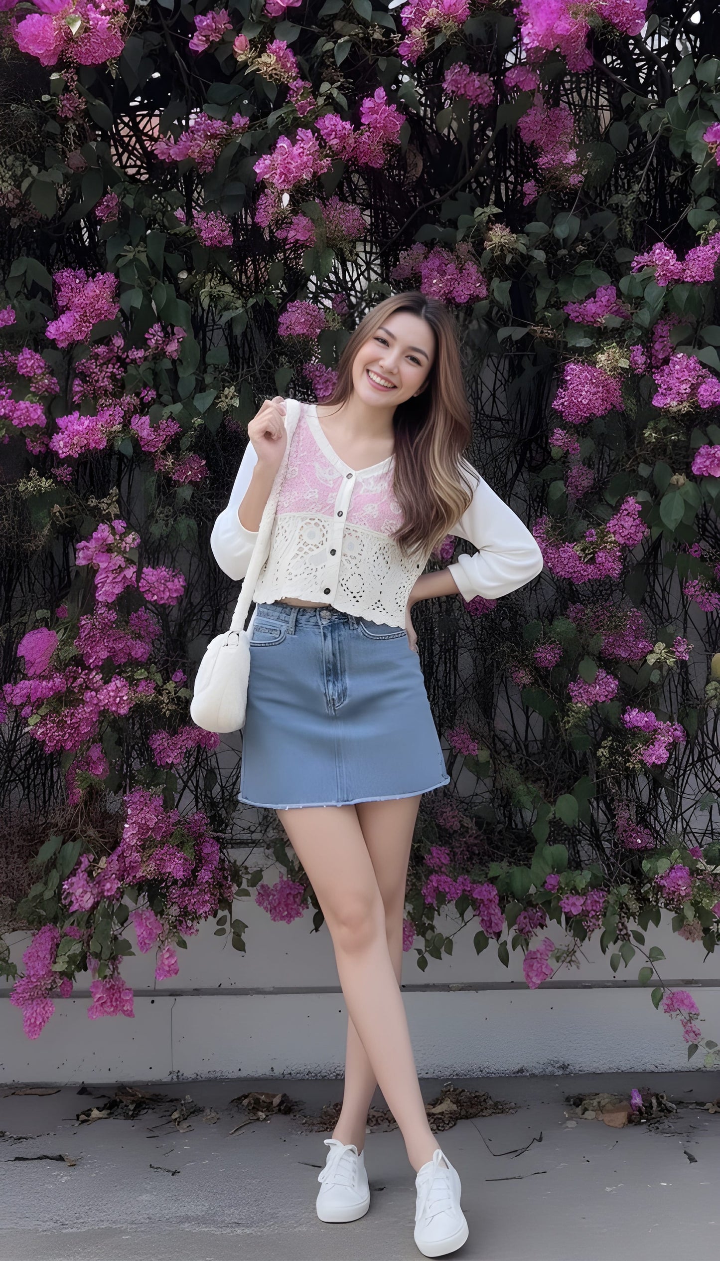 The 'Vintage Rose' Embroidered Crochet Cardigan Top