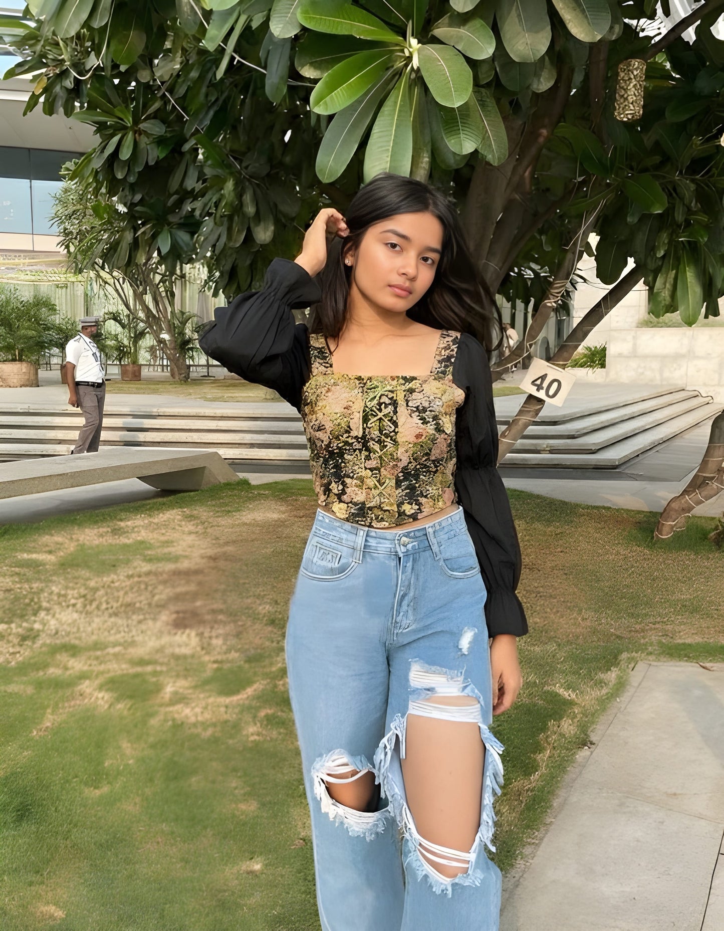 Floral Tapestry Corset Top